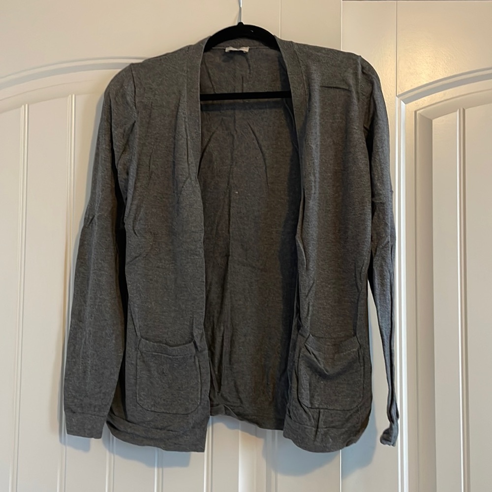 Gray button up cardigan by Talbots